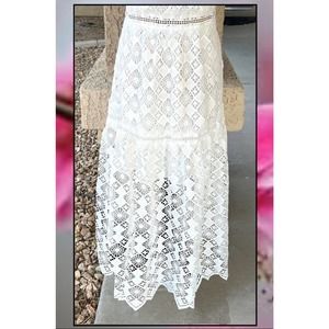 Petal and Pup Harper Midi Lace Dress white Size 12